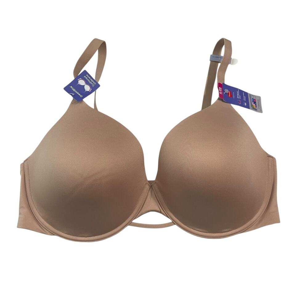Hanes Womens Bra Size 2XL Comfortflex Fit Dreamwire T Shirt MHG563 Beige/Tan